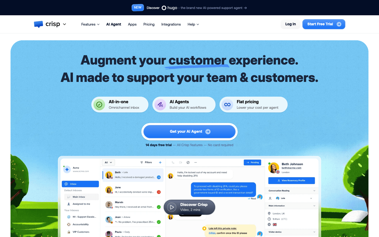 Crisp public product page captured for comparison context