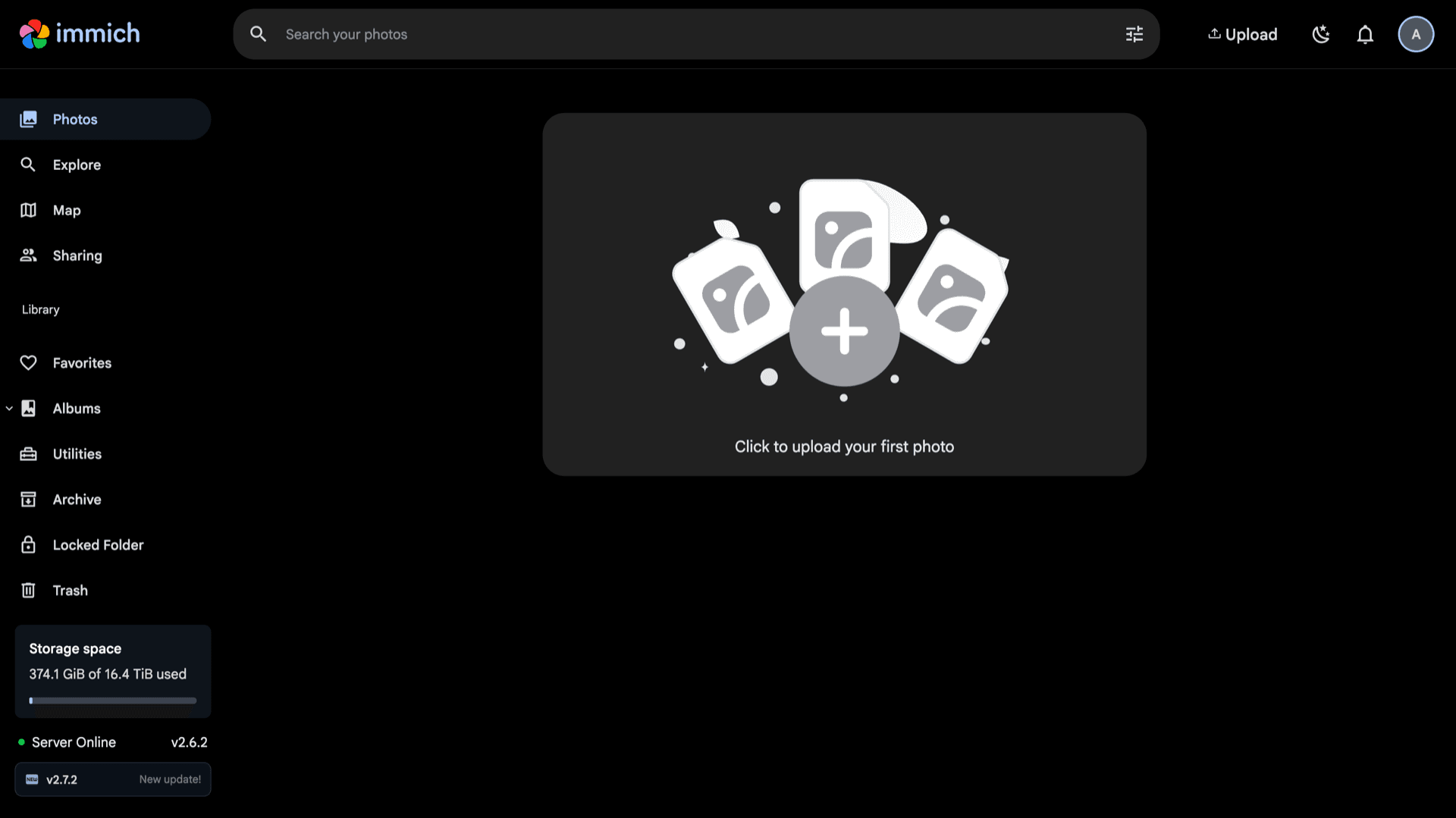 Immich Photos timeline and navigation while signed into your Appbox instance