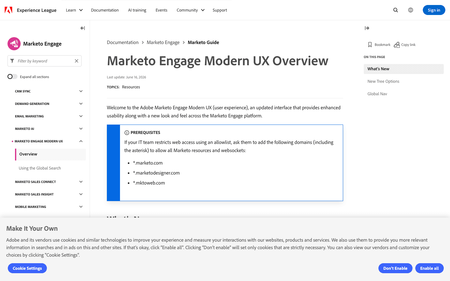 Adobe Marketo Engage public product page captured for comparison context