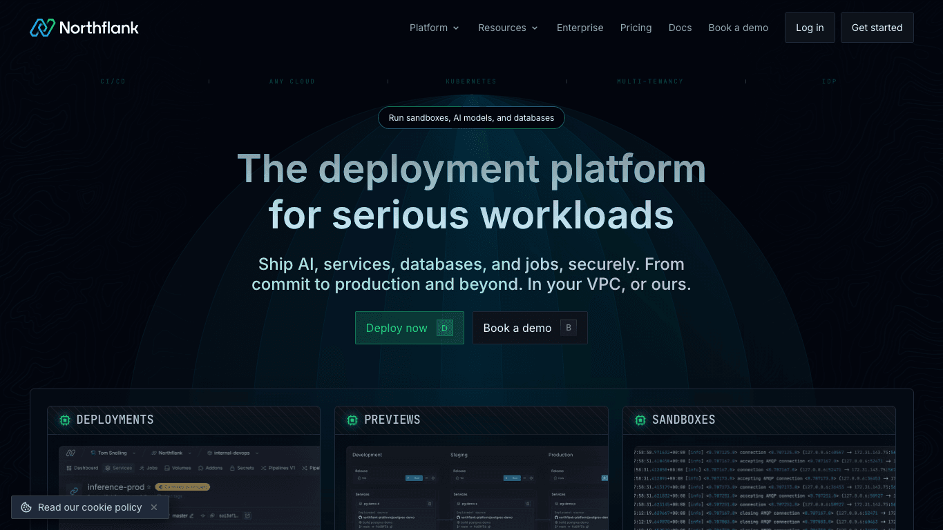 Northflank public platform page captured for comparison context