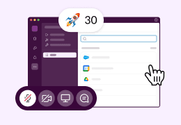 Slack interface showing collaboration features, huddles, and app integrations