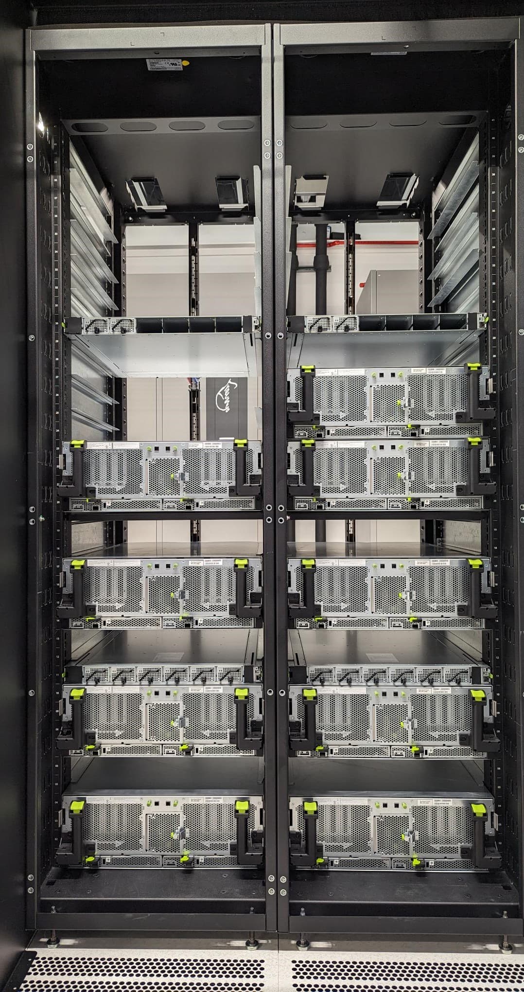 Appbox server racks with installed hardware