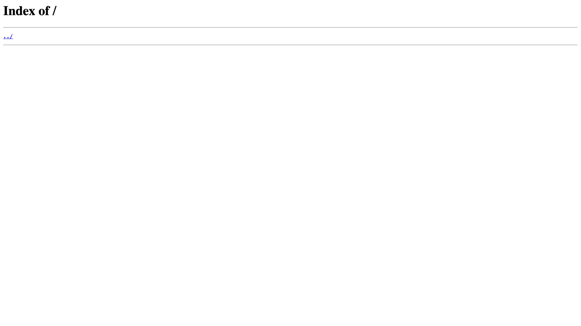 Browser view of the app HTTPS URL showing the default Nginx directory index for an empty web root