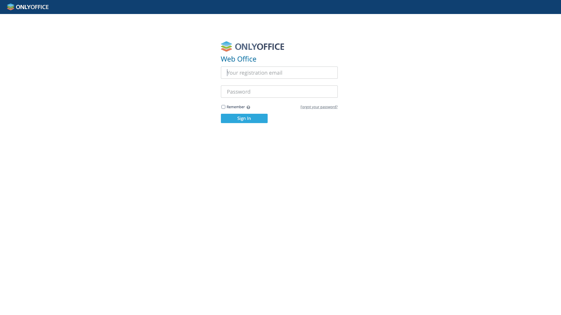 ONLYOFFICE Documents sign-in screen on your Appbox-provisioned hostname