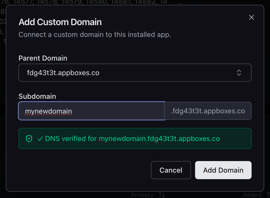 Adding an Appbox subdomain to a VPS