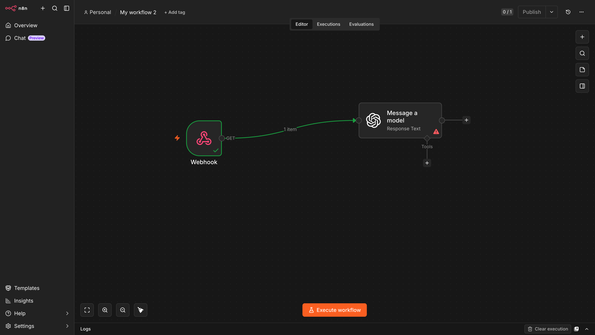 n8n workflow editor showing connected automation nodes on a canvas